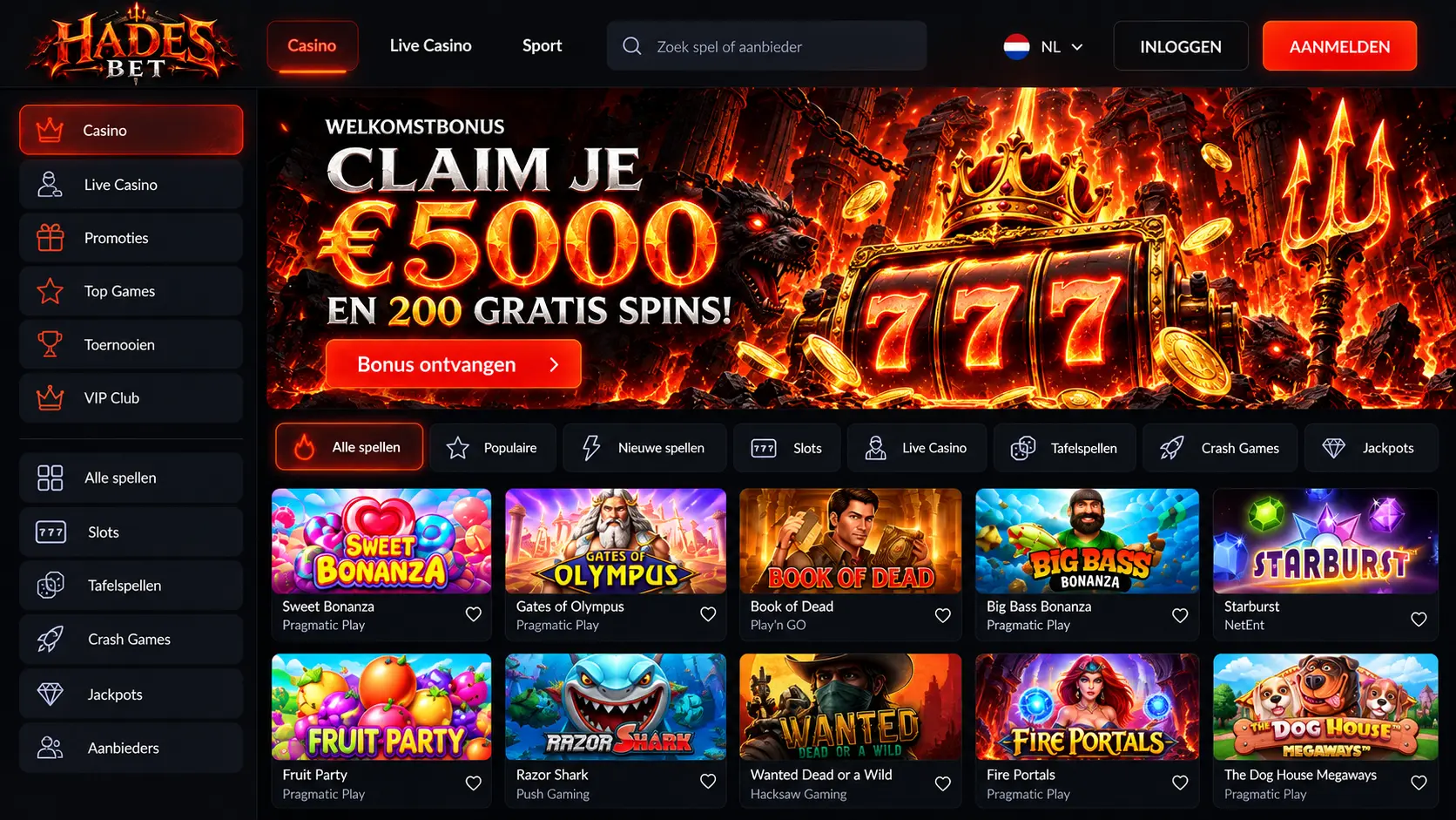 Hadesbet Online Casino Gids: Games, Live Casino en Bonus image 3